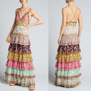 Alice + Olivia | Dresses | Alice Olivia White And Gold Maxi Dress | Poshmark